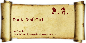 Merk Noémi névjegykártya