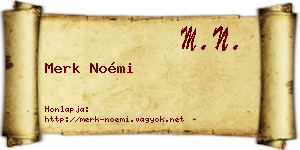 Merk Noémi névjegykártya